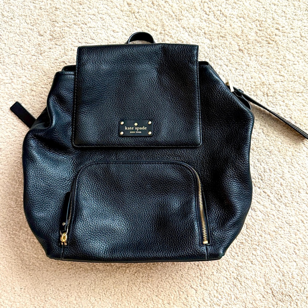 Black Kate Spade Leather Backpack